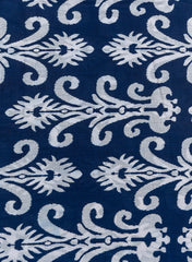 Pure Cotton Cambric Mix And Match Navy Blue Color Block Print Fabric.