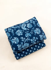 Pure Cotton Cambric Mix And Match Navy Blue Color Block Print Fabric.
