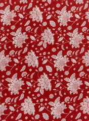 Pure Cotton Cambric Mix And Match Dark Red Color Block Print Fabric.