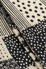 (Pre Cut-1.5 Meter) Pure Cotton Cambric Black Color Geometrical Screen Print Fabric
