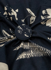Pure Cotton Cambric Black Color Floral Screen Print Fabric