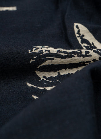 (Pre Cut -1 Meter) Pure Cotton Cambric Black Color Floral Screen Print Fabric