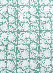 Pure Cotton Cambric Mix And Match Green Color Block Print Fabric.