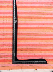 Blended Cotton Stripes Pattern Sequins Embroidery Fabric.