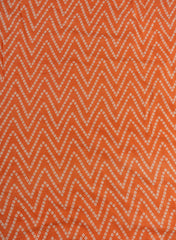 Cotton Mulmul Sunrise Orange Color Bandhani Pattern Screen Print Fabric.