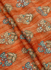 Pure Chinnon Chiffon Floral Pattern Sequins Embroidery Fabric.