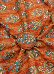 Pure Chinnon Chiffon Floral Pattern Sequins Embroidery Fabric.