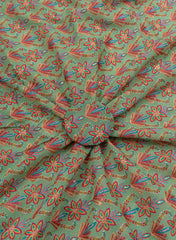 Pure Chinnon Chiffon Floral Pattern Resham Embroidery Fabric.
