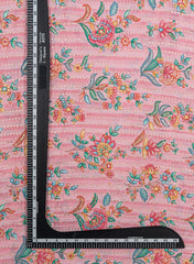 Pure Chinnon Chiffon Light Pink Color Floral Pattern Sequins Embroidery Fabric.