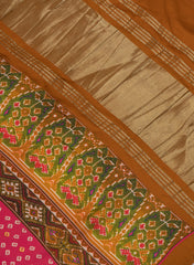 Pure Modal Satin Pink Color Bandhani Digital Print With Lagdi Patta Dupatta 42-Inches