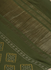 Pure Modal Satin Yellow and Green Color Bandhani Digital Print With Lagdi Patta Dupatta 42-Inches.
