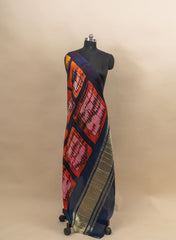 Pure Modal Satin Navy blue Color Digital Print With Lagdi Patta Dupatta 42-Inches.