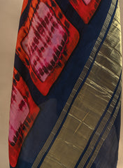 Pure Modal Satin Navy blue Color Digital Print With Lagdi Patta Dupatta 42-Inches.