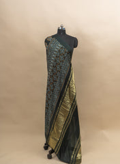 Pure Modal Satin Dark Green Color Bandhani Digital Print With Lagdi Patta Dupatta 42-Inches.