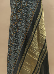 Pure Modal Satin Dark Green Color Bandhani Digital Print With Lagdi Patta Dupatta 42-Inches.
