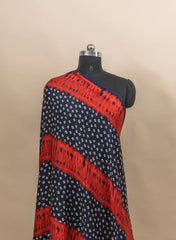Pure Modal Satin Navy Blue Color Bandhani Digital Print With Lagdi Patta Dupatta 42-Inches.