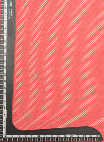 (Pre Cut-2.5 Meter) Satin Georgette Red Color Dots Pattern Hybrid Print Fabric.