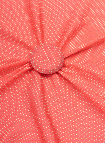(Pre Cut-2.5 Meter) Satin Georgette Red Color Dots Pattern Hybrid Print Fabric.
