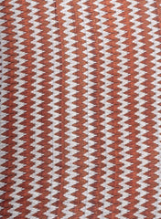 Pure Muslin Chestnut Brown Color Zig-Zag Pattern Hybrid Print Fabric.