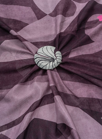 (Pre Cut-3 Meter) Pure Chinnon Chiffon Shades Of Purple Color Floral Digital Print Fabric