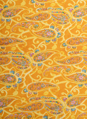 Modal Chanderi Mustad Color Paisley Pattern Screen Print Fabric With Foil