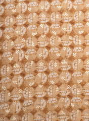 Modal Chanderi Shades Of Brown Color Geometrical Pattern Screen Print Fabric  With Foil