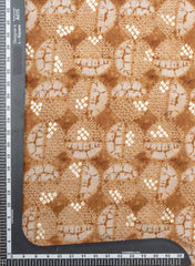 Modal Chanderi Shades Of Brown Color Geometrical Pattern Screen Print Fabric  With Foil