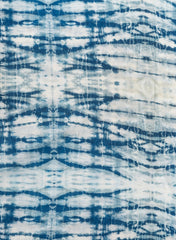 Linen Satin Off White And Blue Color Tie&Dye Pattern Digital Print Fabric.