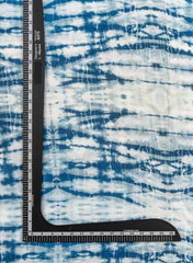 Linen Satin Off White And Blue Color Tie&Dye Pattern Digital Print Fabric.