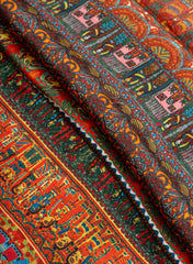 Pure Modal Satin Multi Color Traditional Digital Print Fabric.