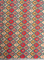 Linen Satin Multi Color Traditional Digital Print Fabric.