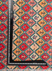 Linen Satin Multi Color Traditional Digital Print Fabric.