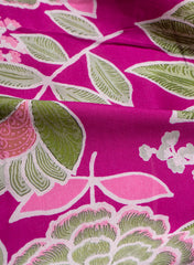 Pure Modal Satin Deep Fuchsia Color Floral Digital Print Fabric.