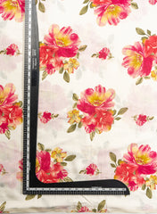 Modal Chanderi Off-white Color Floral Screen Print Fabric Foil.