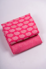 Linen Pink Color Mix And Match Butta Print Fabric