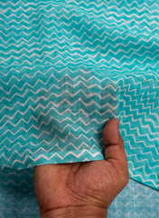 Linen Sky Blue Color Mix And Match Butta Print Fabric