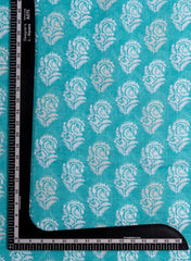 Linen Sky Blue Color Mix And Match Butta Print Fabric