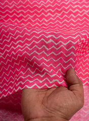 Linen Pink Color Mix And Match Butta Print Fabric
