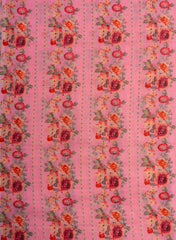 Art Linen Baby Pink Color Floral Digital Print Fabric.