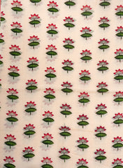 Pure Cotton Silk Muslin Off White Color Floral Print Fabric