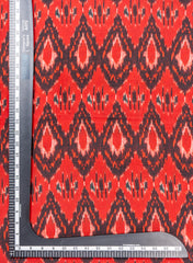 Pure Cotton Silk Muslin Dark Red Color Traditional Print Fabric