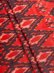Pure Cotton Silk Muslin Dark Red Color Traditional Print Fabric