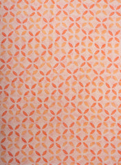 Art Linen Peach Color Geometrical Digital Print Fabric.