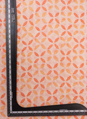 Art Linen Peach Color Geometrical Digital Print Fabric.
