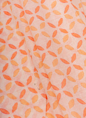 Art Linen Peach Color Geometrical Digital Print Fabric.