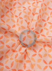 Art Linen Peach Color Geometrical Digital Print Fabric.