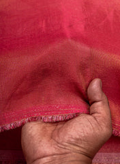 Pure Tissue Fabric Red Color Negative Print