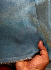 Pure Tissue Fabric Blue Color Negative Print