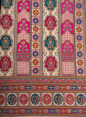 Pure Muslin Big Panna Multicolor Floral Embroidered Position Print Fabric