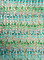 Pure Muslin Shades of Blue Position Print Embroidered Fabric